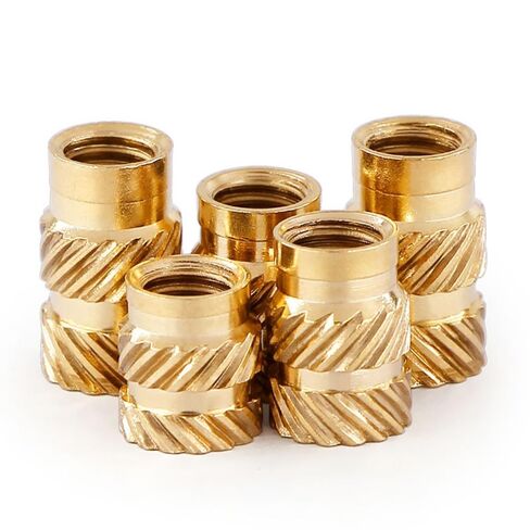 50 PCS M1 Brass Heat-Set Threaded Inserts, Embed Parts Pressed Fit into Holes, Double Twill Knurled Injection Brass Nut(M1.0 * 2 * 2) in Saudi Arabia