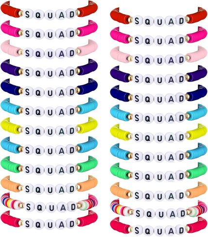 Sureio 24 PCS أساور الصداقة preppy لفتيات في سن المراهقة نجم القلب ملون نجم الصداقة أصحاب الصداقة أساور كتل الطين أساور أساور سيرفر العزف على عودة إلى الحفلات المدرسية هدايا in Kuwait