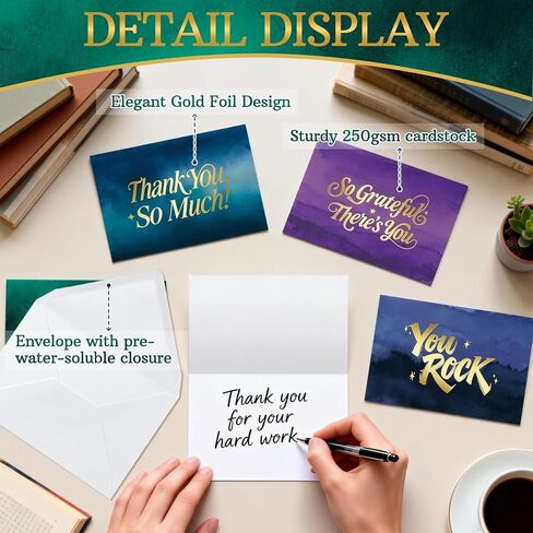 24 Pack Graduation Thank You Cards 2025 with Envelopes and Stickers, 4" x 6" Thick and Blank Grad Thank You Cards Notes for High School College, 6 Elegant Designs in Kuwait