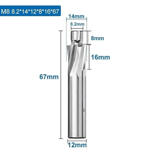 4 الناي كونتربور M3-M16 أداة الشق غاطسة حفرة 1 قطعة (8.2x14x12x8x16x67) in Kuwait