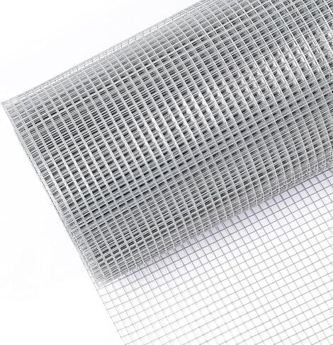 Hardware Cloth 1/4 in 48 x 50 ft 23 Gauge Chicken Wire Fence Galvanized Steel Mesh Rolled Fencing for Garden Supports Poultry Netting Cage Snake Fence Tree Guard, Silver in Kuwait