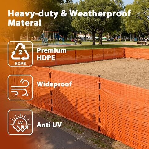 Orange Safety Fence, 4'x100' Snow Fence, Woven Temporary Mesh Fencing Barrier Roll for Construction Sites, Driveway Marking, Home Repairs, Yard Protection, and Nighttime Visibility in Kuwait