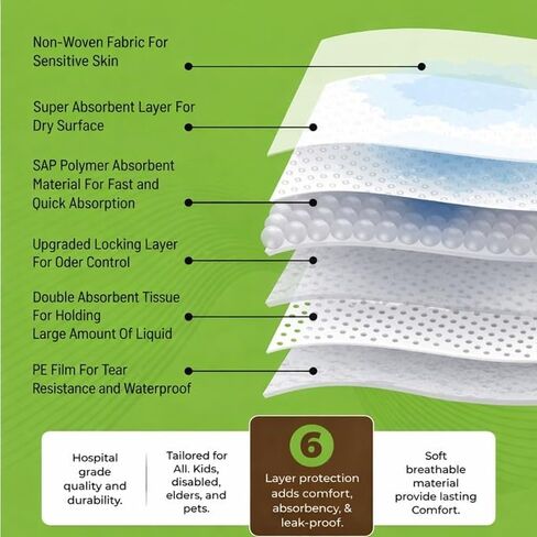 3XL Disposable Underpads 36x36 - Super Absorbent Chux Bed Pads for Adults, Elderly, Pets, Babies - Leakproof Waterproof Incontinence Protection - Patient Repositioning up to 400 lbs - 20 Pack in Saudi Arabia