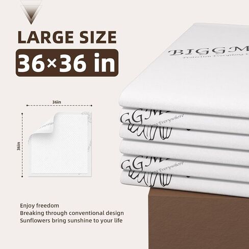 وسادات داخلية شديدة التحمل لسلس البول مقاس 91.44 سم × 91.44 سم، عدد 40، وسادات سرير فائقة الامتصاص للاستعمال مرة واحدة، 130 جرام، وسادات مقاومة للتمزق للبالغين والأطفال وكبار السن والرعاية المنزلية in Kuwait