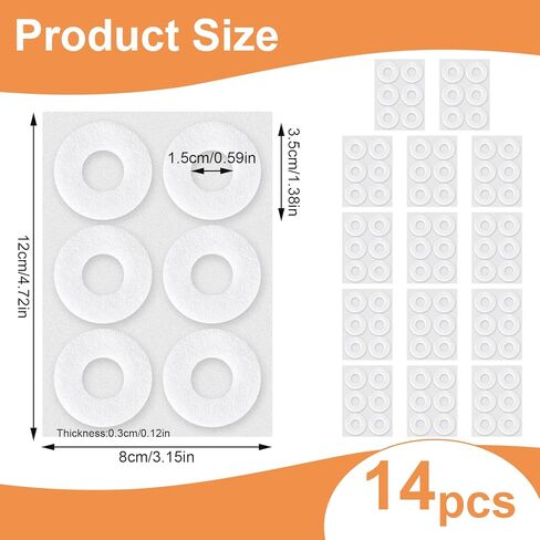 84 Pcs White Callus Cushions for Feet, Self Adhesive Felt Corn Pads, Donut Callus Remover Patches for Foot Toes Blister, Prevent Friction & Pressure in Saudi Arabia