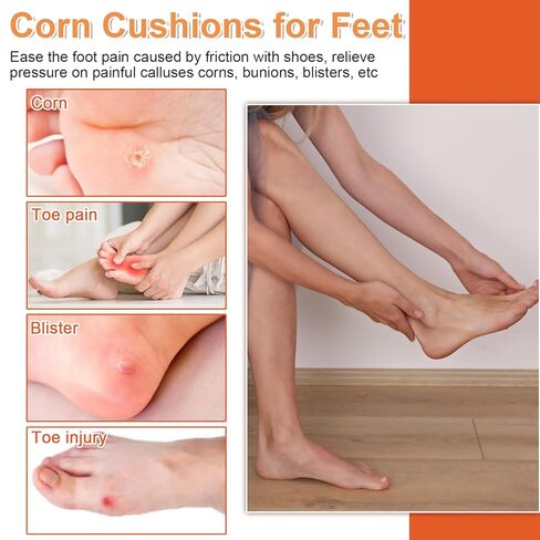 84 Pcs White Callus Cushions for Feet, Self Adhesive Felt Corn Pads, Donut Callus Remover Patches for Foot Toes Blister, Prevent Friction & Pressure in Saudi Arabia
