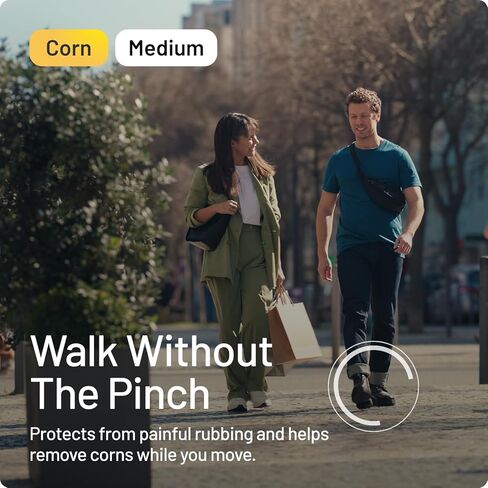 لاصقات كومبيد كورن متوسطة الحجم، 10 لاصقات غروانية مائية، العناية بالقدم، إزالة طبيعية سريعة للذرة، الأبعاد: 1.7 سم × 6.0 سم in Kuwait