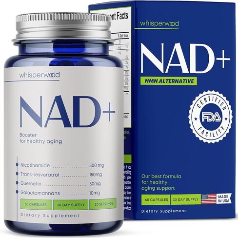 NAD+ Supplement with Nicotinamide Riboside, Trans Resveratrol & Quercetin – NAD Plus Complex for Energy, Brain & Mitochondrial Support – Antioxidant and Longevity Formula for Women & Men – 60 capsules in Saudi Arabia