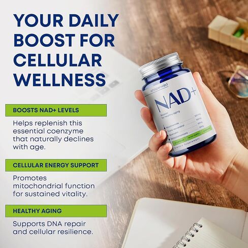 NAD+ Supplement with Nicotinamide Riboside, Trans Resveratrol & Quercetin – NAD Plus Complex for Energy, Brain & Mitochondrial Support – Antioxidant and Longevity Formula for Women & Men – 60 capsules in Saudi Arabia