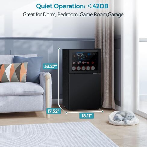 Beverage Refrigerator with Freezer, 2.6 Cu.Ft Compact Refrigerator, Reversible Door, Adjustable Thermostat, Mini Fridge for Bedroom, Office in Kuwait