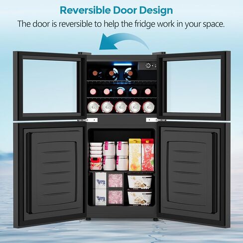 Beverage Refrigerator with Freezer, 2.6 Cu.Ft Compact Refrigerator, Reversible Door, Adjustable Thermostat, Mini Fridge for Bedroom, Office in Kuwait
