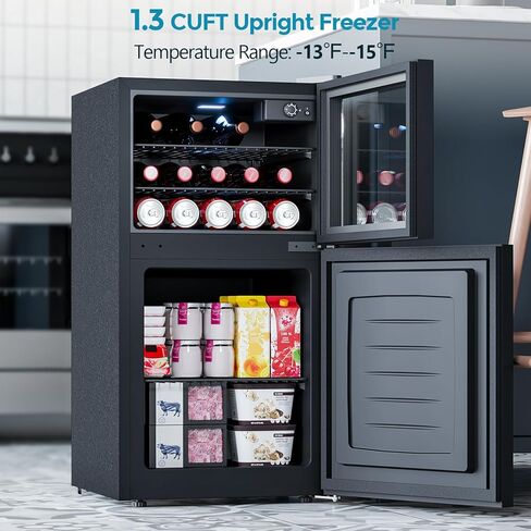 Beverage Refrigerator with Freezer, 2.6 Cu.Ft Compact Refrigerator, Reversible Door, Adjustable Thermostat, Mini Fridge for Bedroom, Office in Kuwait