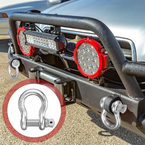 Pelopy 4 Pack 1 Inch Shackles D Ring Heavy Duty Bow Shackle with 1-1/8'' Screw Pin, 8.5 Tons / 18739 Lbs Working Load Limit for Towing Rigging Lifting Moving Winch Recovery in Saudi Arabia