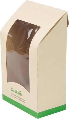 Restaurantware Sandwich Container 50 Pack of 5.9 x 3.7 x 2.1 Inches Paper Sandwich Box Clear Window Packaging Leak-Proof Kraft Color Ideal For Cafes And Grab-And-Go Meals in Saudi Arabia