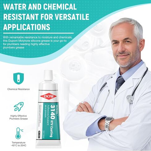 3140 RTV 1.8 أوقية أنبوب سيليكون مانع للتسرب/لاصق مقاوم لدرجات الحرارة العالية، مقاوم للماء، عازل لإصلاح أختام الأجهزة المنزلية، الإلكترونيات، السيارات، الختم الصناعي. in Kuwait