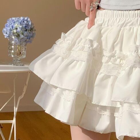 Women's Frill Trim Ruffle Hem Shirred High Waist Shorts, Ruffle Shorts Women, Womens High Waisted Shorts in Saudi Arabia