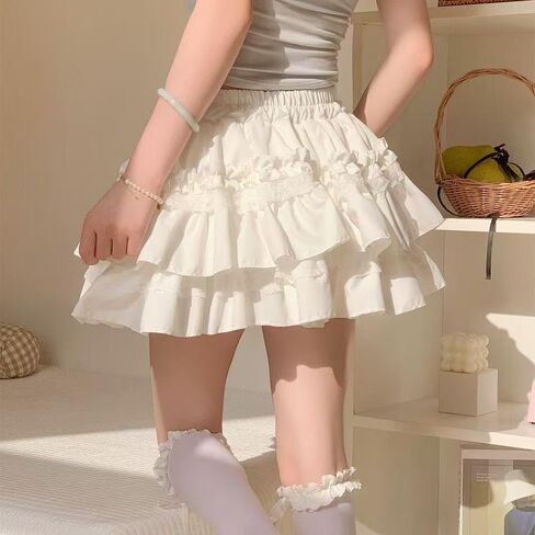 Women's Frill Trim Ruffle Hem Shirred High Waist Shorts, Ruffle Shorts Women, Womens High Waisted Shorts in Saudi Arabia
