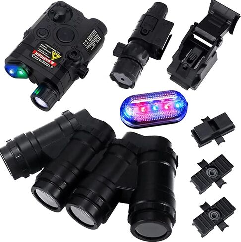 Kids Tactical Helmet Set - 4-Eye Night Vision Model, Flashlight & NVG Mount | Multi-Functional Combat Gear for Cosplay Airsoft Outdoor Game in Kuwait