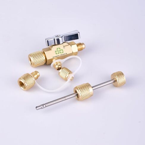 أداة إزالة Core Core Super Stars - أداة HVAC ذات الحجم المزدوج SAE 1/4 بوصة و 5/16 بوصة - مزيل صمامات AC Schrader مع المعلن عن R410A R22 R134A R32 SYSTEMS in Kuwait