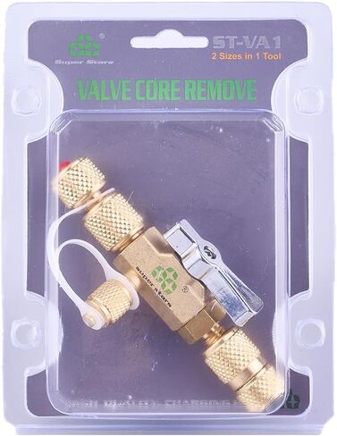 أداة إزالة Core Core Super Stars - أداة HVAC ذات الحجم المزدوج SAE 1/4 بوصة و 5/16 بوصة - مزيل صمامات AC Schrader مع المعلن عن R410A R22 R134A R32 SYSTEMS in Kuwait