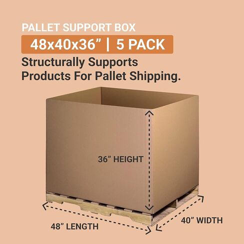 AVIDITI Shipping Gaylord Bottom Large, 48"L x 40"W x 36"H 5-Pack | Gaylord Bottom for Packing, Moving and Storage 48x40x36 484036 in Kuwait