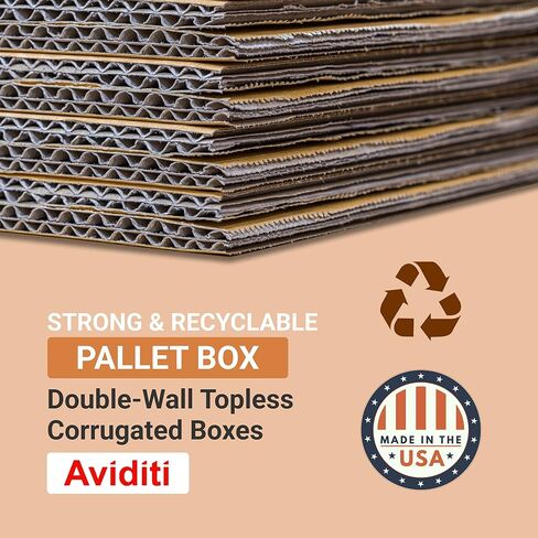 AVIDITI Shipping Gaylord Bottom Large, 48"L x 40"W x 36"H 5-Pack | Gaylord Bottom for Packing, Moving and Storage 48x40x36 484036 in Kuwait