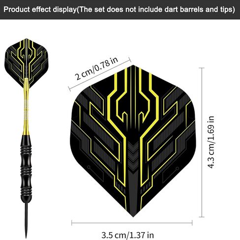 105 قطعة من Dart Flights (35 مجموعة فريدة)، 100 ميكرون PET، مناسبة عالميًا لأعمدة الألومنيوم والبولي فينيل كلوريد، للسهام ذات الأطراف الفولاذية والناعمة، جودة ممتازة للبطولات مع 7 تصميمات in Kuwait