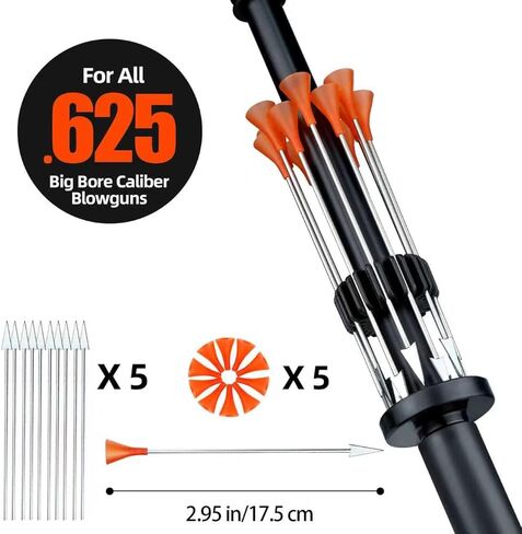 50PCS .625 Caliber Blow Razor Darts for All .625 Big Bore Caliber Blowguns, Razor Darts for Practice, Birds, Rats, and Small Prey in Kuwait
