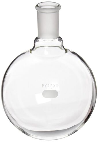 Corning Pyrex Borosilicate Glass Short Neck Round Bottom Heavy Wall Boiling Flask with 24/40 Standard Taper Joints, 1L Capacity in Saudi Arabia