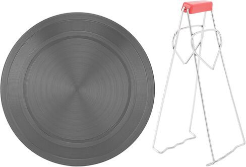 ZJchao Heat Diffuser Plate, Aluminum Alloy 4mm Thick Circular Design Thermal Conductive Plate for Even Heat Distribution, with Radial Anti Slip Pattern and Lifter for Gas Stove in Saudi Arabia