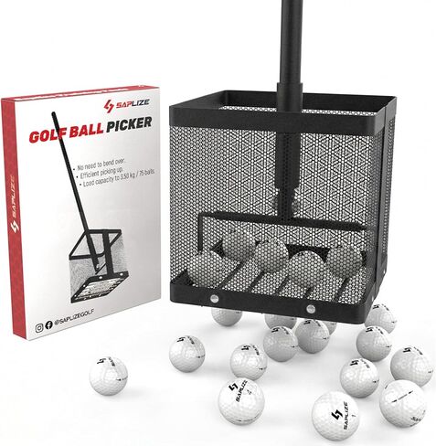 SAPLIZE Golf Ball Picker Upper, Turf-Friendly Design, No Bending Over, Quickly Collects Multiple Balls, Large-Capacity Ball Holder, Great for Backyard Practice & Training in Kuwait