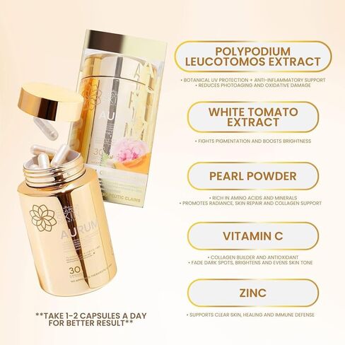 Aurum HikariSkin Premium Glutathione for Skin Support, 30 Capsules in Saudi Arabia