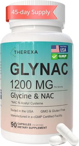 مكمل جليناك 1200 مجم - مكملات الجليسين والناك، تم اختبارها في الولايات المتحدة الأمريكية - 90 كبسولة in Kuwait