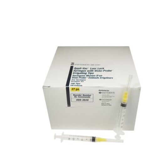 Vista Dental 316237 Pre-Tipped Syringes with Probe Tips 3cc 27 Gauge 100/Bx in Kuwait