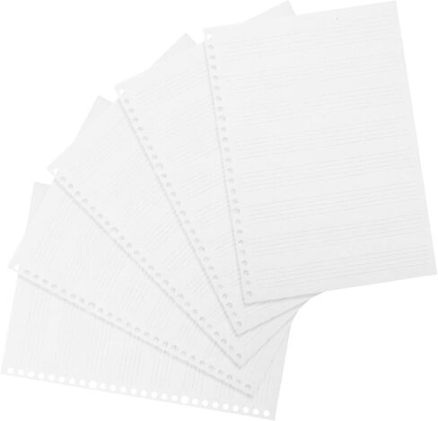Toyvian Manuscript Music Paper Refill Sheets 10x7 Blank Staff Paper for Composers 50 Sheets Loose Notebook Replacement for Piano Practice and Music Composition in Saudi Arabia