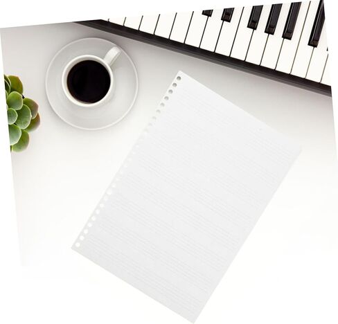Toyvian Manuscript Music Paper Refill Sheets 10x7 Blank Staff Paper for Composers 50 Sheets Loose Notebook Replacement for Piano Practice and Music Composition in Saudi Arabia