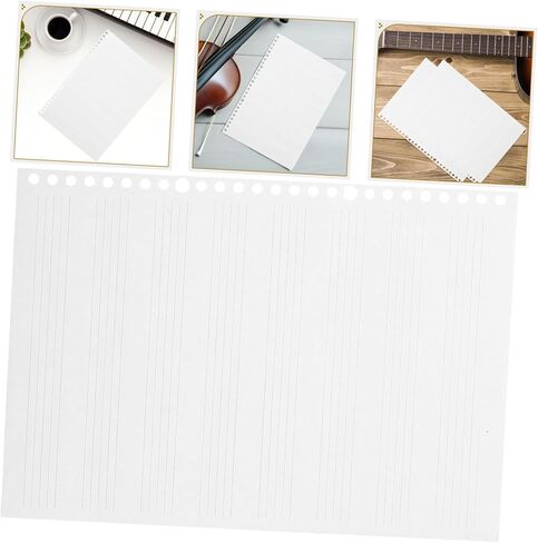 Toyvian Manuscript Music Paper Refill Sheets 10x7 Blank Staff Paper for Composers 50 Sheets Loose Notebook Replacement for Piano Practice and Music Composition in Saudi Arabia