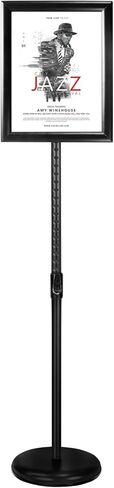 IN WHICH BAY-Adjustable Heavy Duty Poster Sign Holder Stand Floor Sign Stand Aluminum Snap Open Frame for 8.5 x 11 inches both Vertical and Horizontal view Displayed Used for Living and Business(Black) in Saudi Arabia
