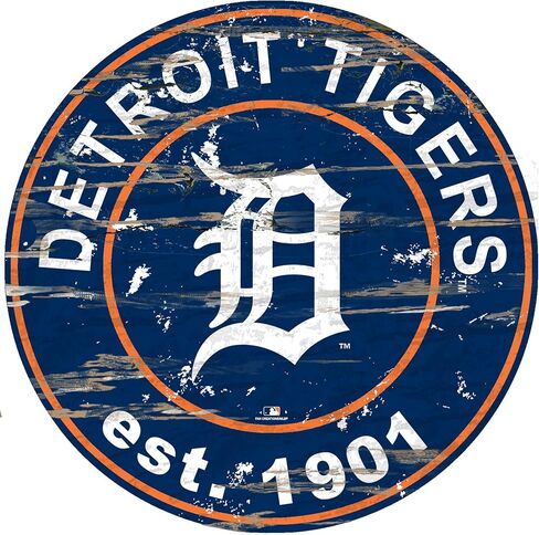 Fan Creations MLB Detroit Tigers للجنسين ديترويت تايجرز 24 بوصة تاريخ تأسيس دائري Signdetroit Tigers 24 بوصة علامة دائرية لتاريخ التأسيس، الفريق، مقاس واحد in Saudi Arabia