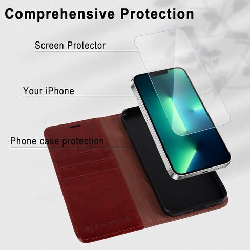 حالة محفظة Monasay متوافقة مع iPhone 13 Pro 5g ، 6.1 بوصة [واقي الشاشة الزجاجية متضمن] in Kuwait