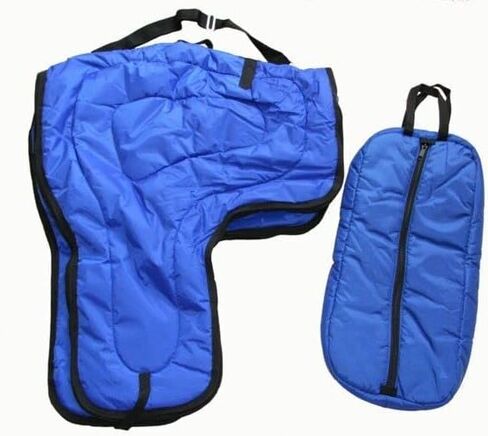 AJ Tack Western Padded Saddle and Bridle Carrier Set Royal Blue in Kuwait