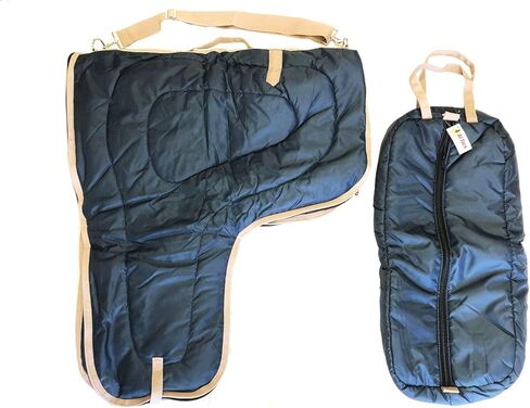 AJ Tack Western Padded Saddle and Bridle Carrier Set Royal Blue in Kuwait
