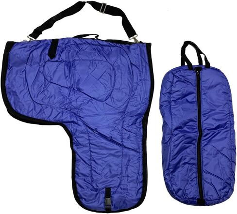 AJ Tack Western Padded Saddle and Bridle Carrier Set Royal Blue in Kuwait