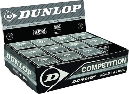 Dunlop Squash Balls Competition Yellow, for Beginners and Advanced Players in Saudi Arabia