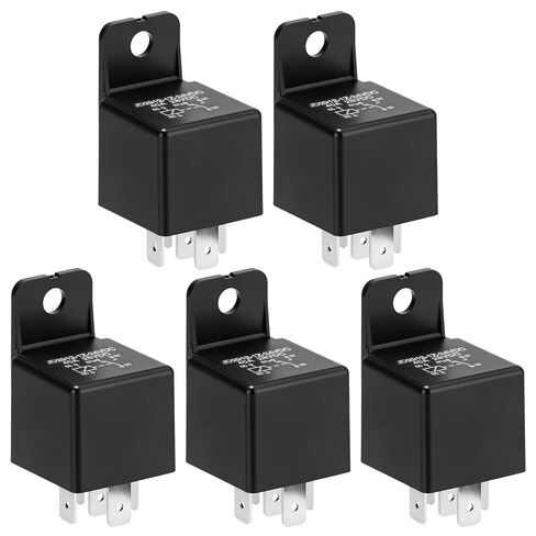 QWORK Motor Relay 5 Pin 24V 40A، مرحل السيارات، 5 حزم مرحلات السيارة تبديل الطاقة لصندوق السيارة، البدء عن بعد، والإضاءة in Saudi Arabia