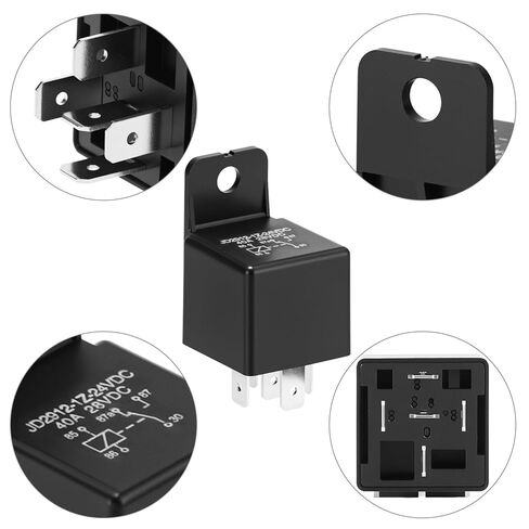 QWORK Motor Relay 5 Pin 24V 40A، مرحل السيارات، 5 حزم مرحلات السيارة تبديل الطاقة لصندوق السيارة، البدء عن بعد، والإضاءة in Saudi Arabia