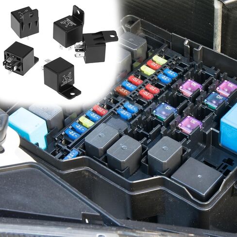QWORK Motor Relay 5 Pin 24V 40A، مرحل السيارات، 5 حزم مرحلات السيارة تبديل الطاقة لصندوق السيارة، البدء عن بعد، والإضاءة in Saudi Arabia