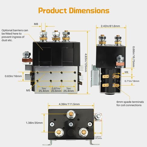 DC182 36V عكس المقاولين مع المدمج في الصمامات، 200A للرافعات الشوكية الكهربائية عربة الغولف الآلات الصناعية in Kuwait