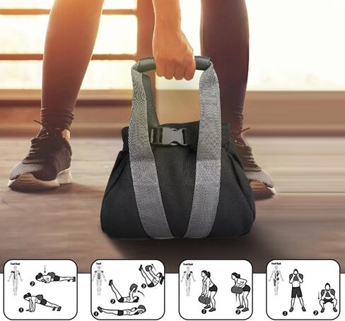 حقائب رمل للتمرين - معدات تدريب بوزن 0-35 رطل - أكياس رمل قابلة للتعديل للتمرين بمقبض، للنساء والرجال في صالة الألعاب الرياضية المنزلية وتدريبات اللياقة البدنية ورفع الأثقال ورياضات اليوغا in Saudi Arabia