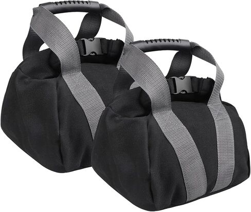 قطعتان من أكياس رمل اللياقة البدنية مع مقبض غير قابل للانزلاق وقابلة لإعادة الملء من القماش الكتاني المحمول Kettlebell حقيبة رمل ناعمة للتدريب المنزلي واللياقة البدنية وتمارين اليوجا Kettlebell in Kuwait